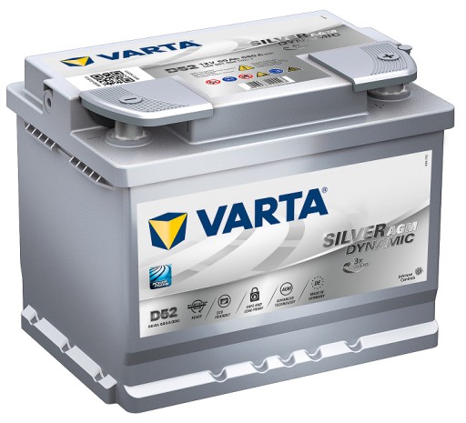 AKUMULATOR VARTA, AGM D52 START STOP 60Ah 680A