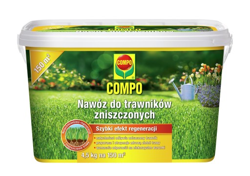 NAWÓZ DO TRAWNIKÓW ZNISZCZONYCH 4,5 kg 150m2 COMPO