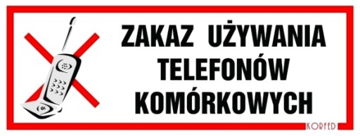 Naklejka ZAKAZ UŻYWANIA TELEFONÓW KOMÓRKOWYCH