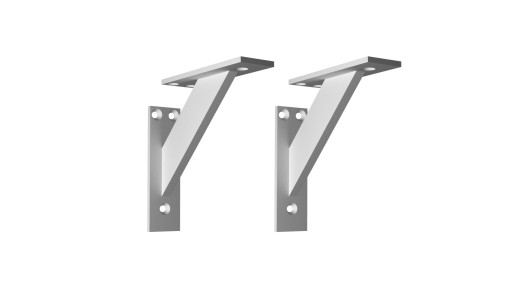 WSPORNIK PÓŁKI 3-ELEMENTOWY 120MM SREBRNY (2 SZT.)