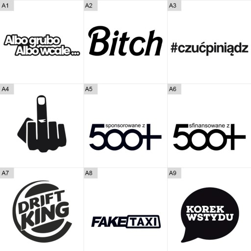 Naklejki na Samochód, Auto, Car Stickers 15CM