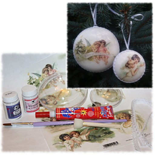 Zestaw startowy decoupage Bombki Medaliony