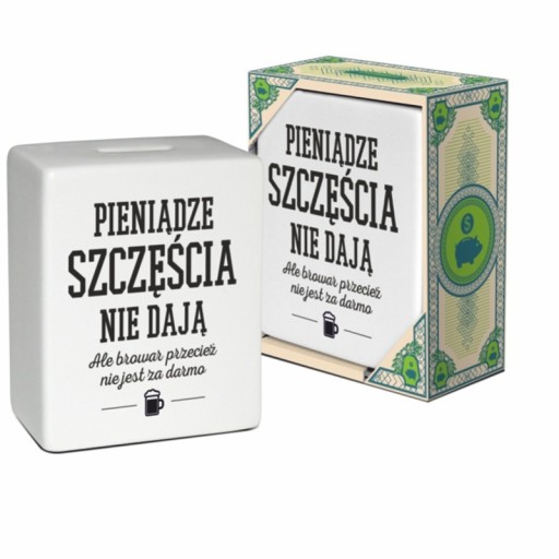 Skarbonka kostka pieniądze szczęścia nie dają