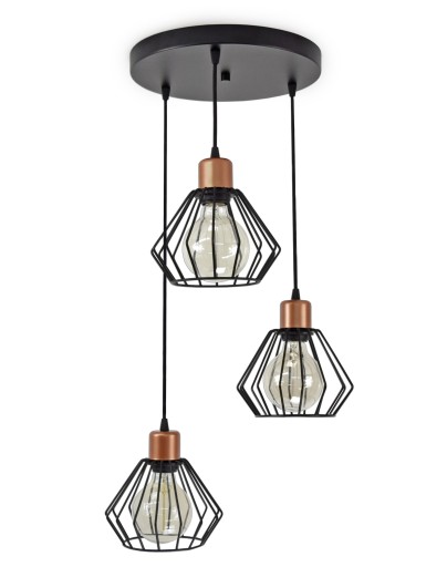 Lampa Plafon Wisząca Loft Edison z Drutu 722-3