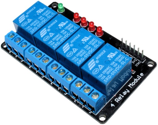 PRZEKAŹNIK 4-KANAŁOWY MODUŁ 5V AVR ARDUINO RASPBERRY ARM 10A