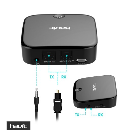 Nadajnik Odbiornik 2-w-1 HAVIT Mini Bluetooth 4.1