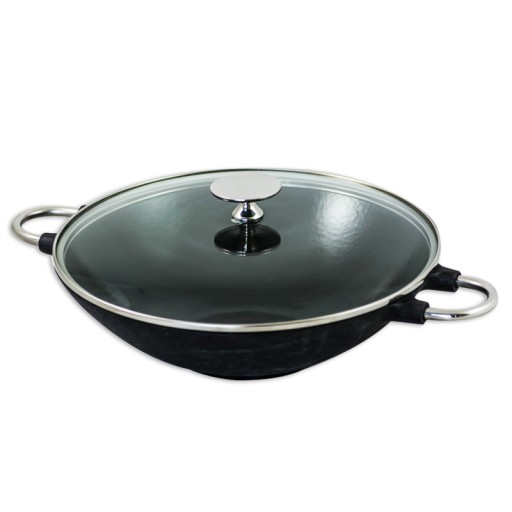 NOWOCZESNY WOK ŻELIWNY ŚR. 28,5 CM.