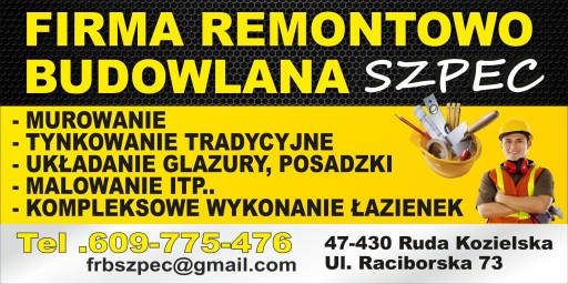 BANER Firma budowlana remonty wykończenia dom 1x2m