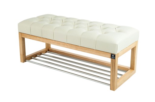 55 Producent Ławka Pikowana Ecru EMRA WOOD