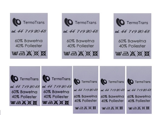 Wszywki odzieżowe metki nylonowe 40x100mm