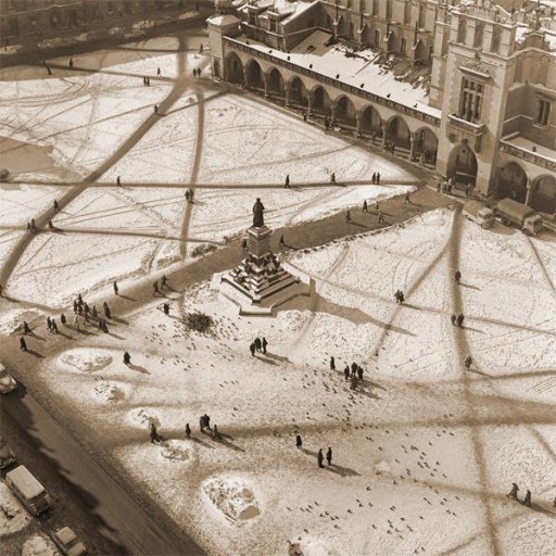 Rynek Kraków Zdjęcie na płótnie, sepia 20x20 cm