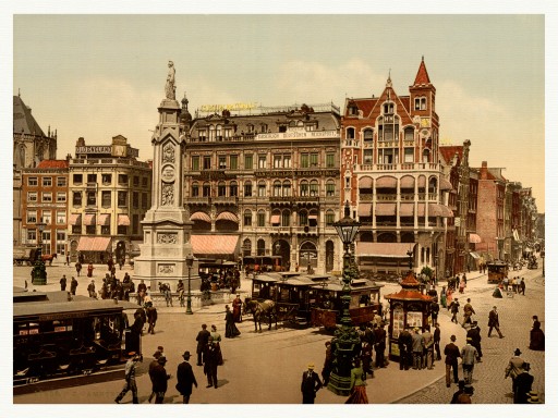 AMSTERDAM Holandia Plac Dam 1890 r.