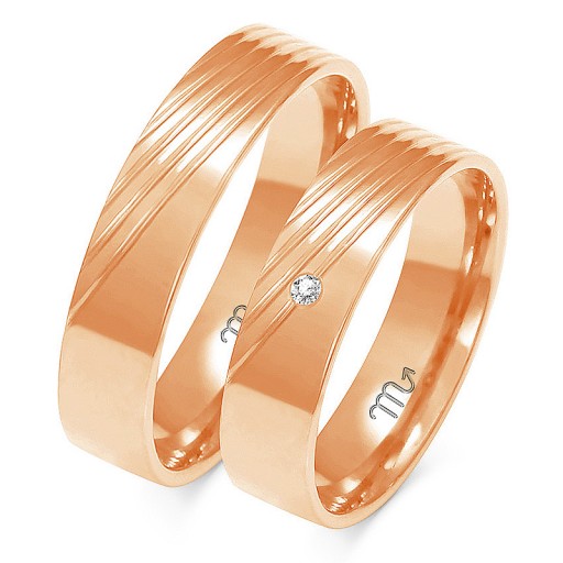 OBRĄCZKI ZŁOTE 14K 4 mm CYRKONIA id A-159