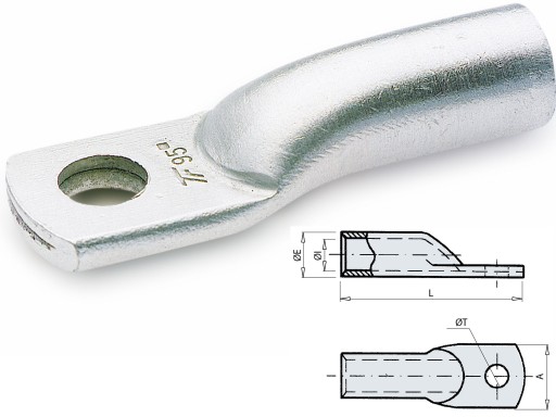 KOŃCÓWKA KABLOWA OCZKOWA ALUMINIOWA AL 185mm2/M12