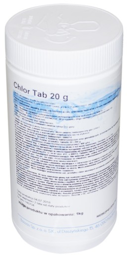 CHLOR TAB TABLETKI DO DEZYNFEKCJI BASEN 20g 1kg