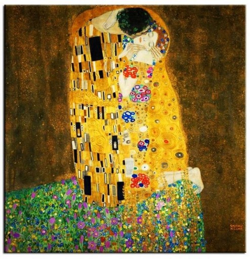 obraz GUSTAV KLIMT POCAŁUNEK 100x100 reprodukcja