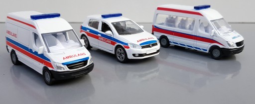 SIKU 1825 AMBULANS SET 3 szt. WERSJA PL