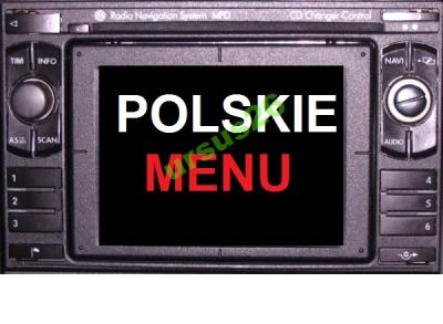 VW POLSKIE MENU LEKTOR MFD DX POLSKI JĘZYK Volkswagen