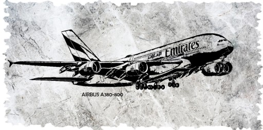 Naklejka samolot Airbus A380-800 nr. 67 i 68 mix