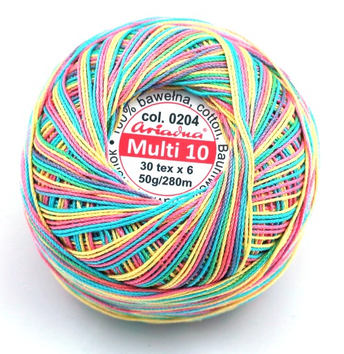 Kordonek ARIADNA MULTI 10 50g/280m melanż col. 204