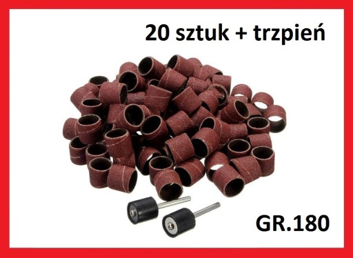 Taśma szlifierska 13 mm gr.180 20 szt + trzpień