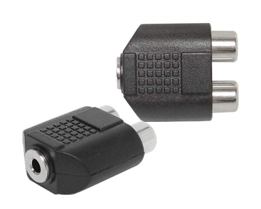 Adapter przejściówka JACK 3.5 - 2x RCA CHINCH F/F