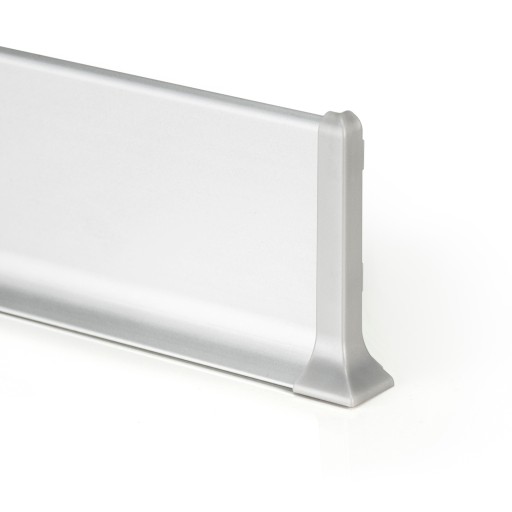 Listwa Podłogowa Srebrna Aluminiowa Przypodłogowa 80mm 2m minimalistyczna