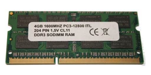 4GB 1600MHZ DDR3 PAMIĘĆ RAM DO LAPTOPA SODIMM NOWA