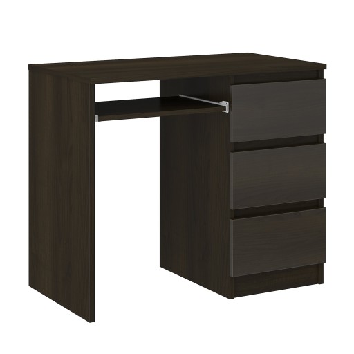 BIURKO KOMPUTEROWE 96CM 3 SZUFLAD WENGE N-3 Prawe