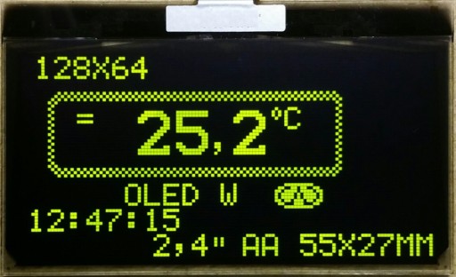 ART Nowy OLED 128x64 3V SPD0301 SPI Yellow 2,4cala