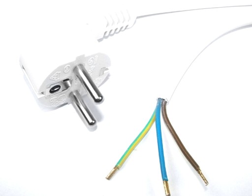 Kabel zasilający montażowy wtyk kątowy 4,0m biały
