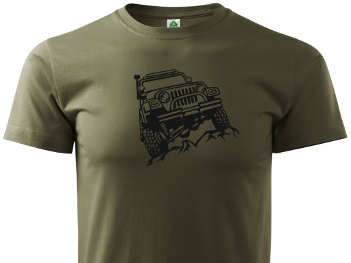 WYGODNY T-SHIRT MORO NADRUK OFF ROAD JEEP WRANGLER