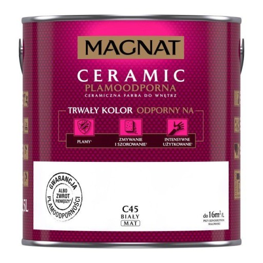 MAGNAT Ceramic farba plamoodporna 2,5L C45 BIAŁY