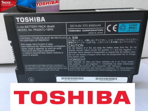 Toshiba Tecra S1 Bateria PA3257U-1BRS 6450mAh 10.8