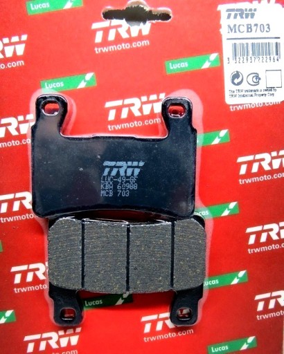 Тормозные колодки, колодки тормозов перед trw honda cbr 900 rr 98-031 - фото