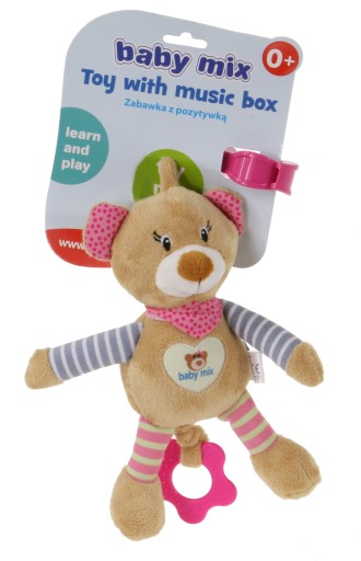 Baby Mix Przywieszka łóżeczko Pozytywka Miś Róż Baby Mix Przywieszka łóżeczko Pozytywka Miś Róż