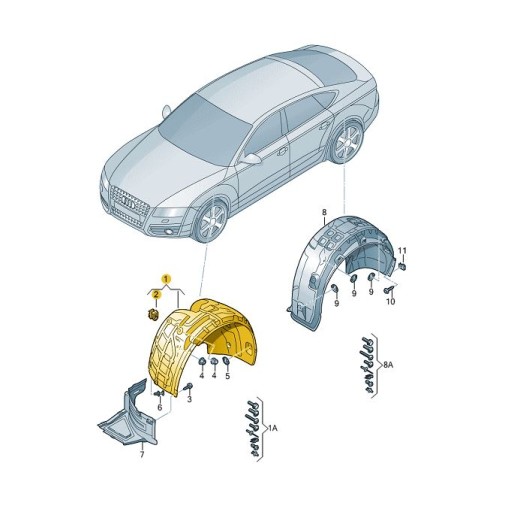 НОВАЯ ОРИГИНАЛЬНАЯ АРКА КОЛЕСА AUDI OE 4G8821172D