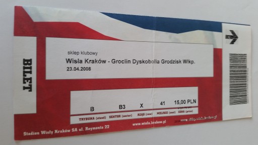 WISŁA Kraków - GROCLIN Grodzisk 2008 квиток