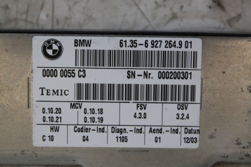 MODULE CONTRÔLE SIÈGE 6927264 BMW E65