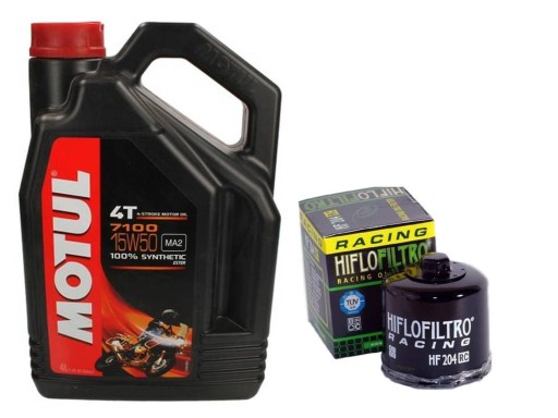 Масло MOTUL 7100 15 W 50 4л + фильтр Hiflo Racing