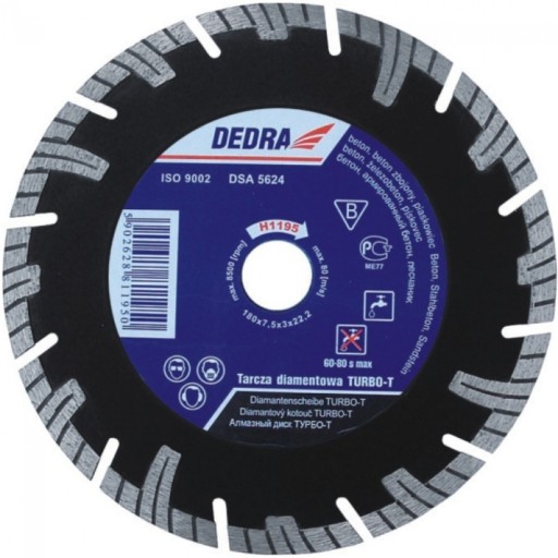 DIAMANTOVÝ REZACÍ KOTÚČ TURBO-T 125mmx22,2mm DEDRA