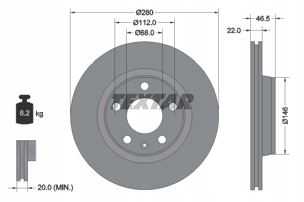 DISCS PADS TEXTAR REAR AUDI A8 280MM photo 2 - milautoparts-fr.ukrlive.com