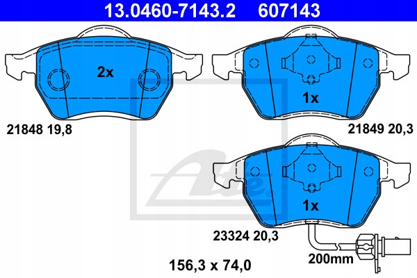 PADS FRONT ATE - VW SHARAN 7M 288MM photo 2 - milautoparts-fr.ukrlive.com