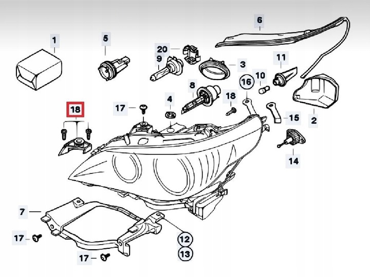 BRACKET MOUNTING LAMPS RIGHT BMW E60 E61 6941478 photo 5 - milautoparts-fr.ukrlive.com