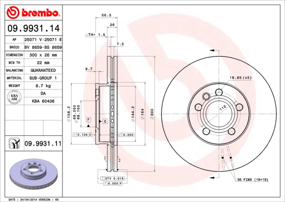 DISQUES SABOTS DE FREIN BREMBO AVANT VW SHARAN 7M 300MM photo 2 - milautoparts-fr.ukrlive.com