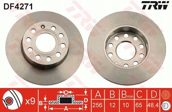 DISCS PADS TRW REAR - VW TOURAN 256MM photo 2 - milautoparts-fr.ukrlive.com