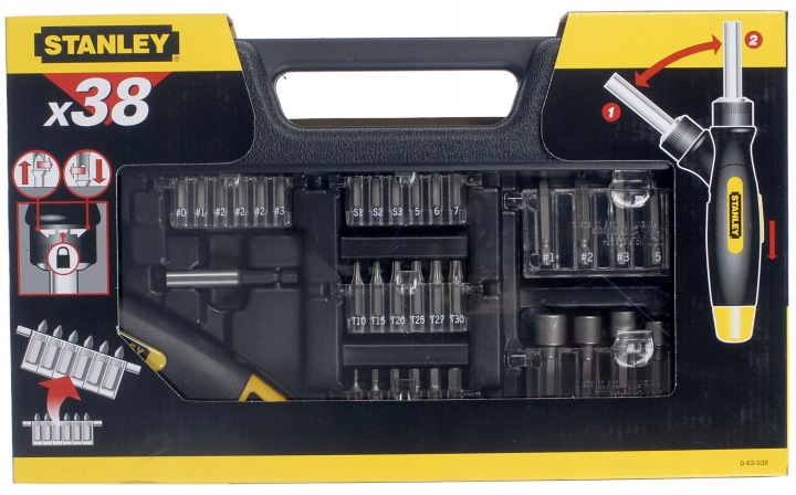 WKRETAKI AVEC BITAMI KIT 38 ELEMENTOW STANLEY 630380