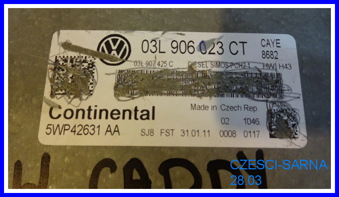 ORDINATEUR CONTRÔLEUR VW CADDY GOLF VI 03L906023CT