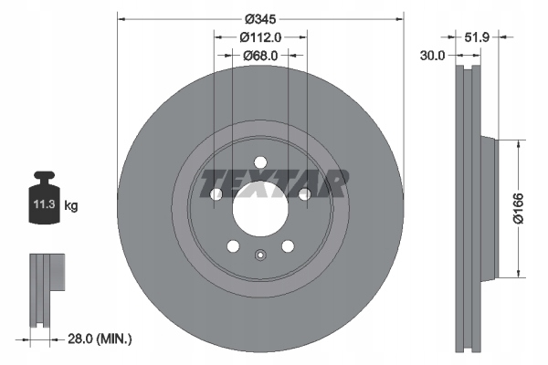 TEXTAR SABOTS DE FREIN DE FREIN AUDI A4/A5/A6/A7 19.4MM photo 8 - milautoparts-fr.ukrlive.com