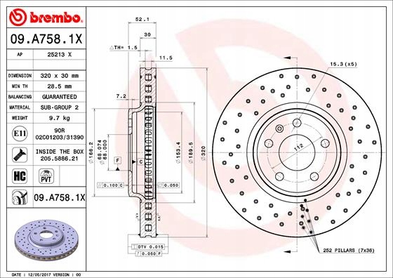 BREMBO XTRA DISCS FRONT AUDI A4 B8 A5 Q5 320MM photo 3 - milautoparts-fr.ukrlive.com